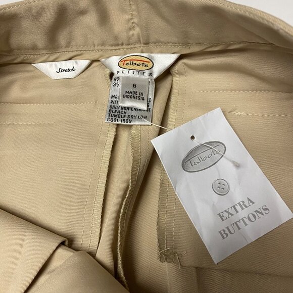 Talbots Womens Stretch Petite Khaki Shorts With Pockets & Belt Loops 6P NWT - Picture 6 of 6
